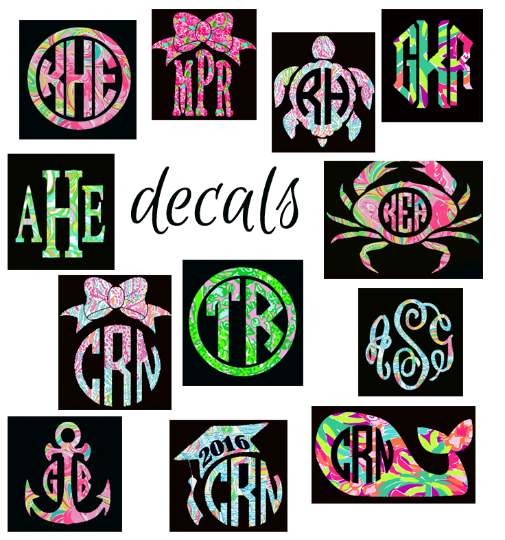 accessories decals miss lucy s monograms