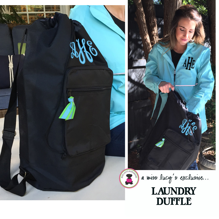 Monogrammed Large Drawstring Duffle / Laundry Bag