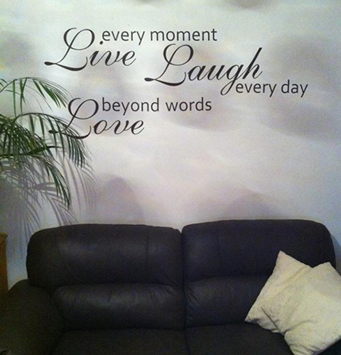 live laugh love wall quote sticker