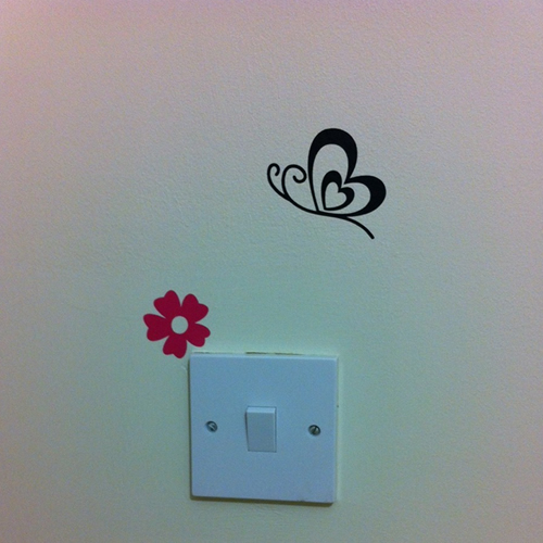 flower and hearts wall stickers