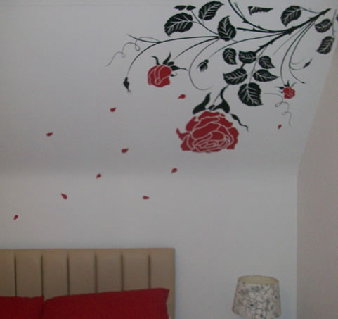 stylish rose wall sticker