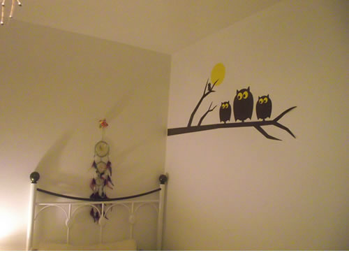 Owl and moon wall sticker