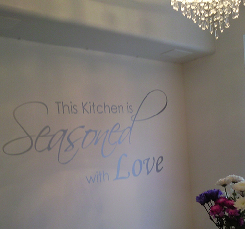 The kitchen is seasoned with love wall quote sticker
