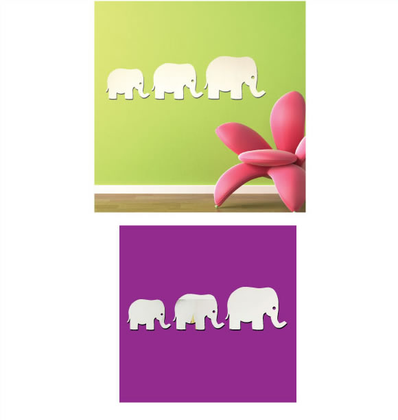 Elephant Mirror Wall Stickers