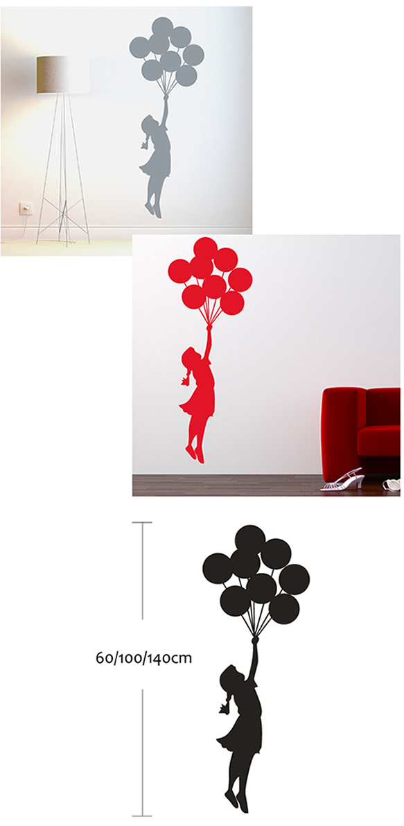Banksy Balloon Floating Wall Sticker