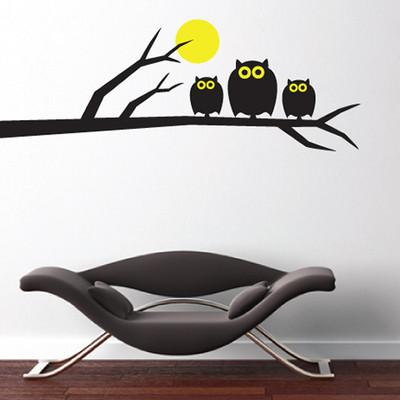Owl and Moon Wall Sticker