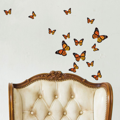 orange monarch butterfly wall stickers