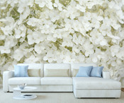 White Hydrangea Flowers Wall Mural