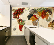 Food Ingredient World Map Wall Mural 8999-1121