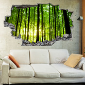 3D Broken Wall Forest Tree Wall Stickers 5302-1010