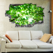3D Broken Wall Forest Tree Wall Stickers 5302-1013