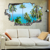 3D Broken Wall Forest Tree Wall Stickers 5302-1016