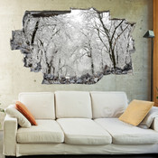 3D Broken Wall Autumn Tree Wall Stickers 5302-1028
