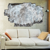 3D Broken Wall Moving Cubes Wall Stickers 5302-1074