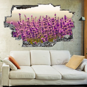 3D Broken Wall Purple Lavenders Wall Stickers 5302-1085