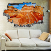 3D Broken Wall Canyon Wall Stickers 5302-1094