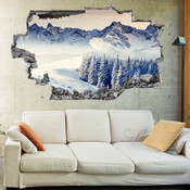 3D Broken Wall Mystic View of Mount Everest Wall Stickers 5302-1098