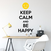 Keep Calm And Be Happy Wall Quote Stickers - 2090