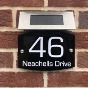 Personalised Round Curve House Sign with Solar Light