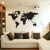 Large world map wall sticker