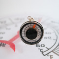 Thermometer necklace is a miniature version of the familiar wall thermometers.