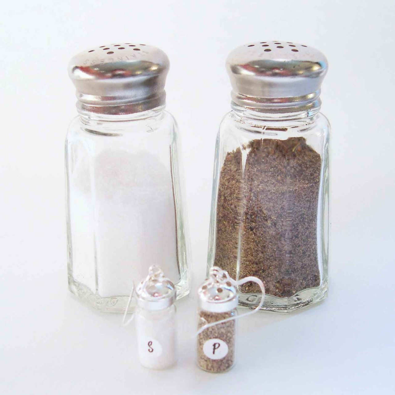 Mini Salt And Pepper Shakers Earrings.