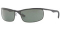Ray Ban RB3459 Sunglasses 006 Matte Blk Crystal Grn