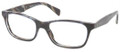 PRADA PR 14PV Eyeglasses EAR1O1 Striped Blue Horn 53-17-145