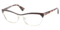 PRADA PR 57QV Eyeglasses QE61O1 Br Pale Gold 56-16-140