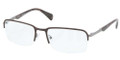 PRADA PR 59QV Eyeglasses LAH1O1 Matte Br Gunmtl 55-19-140