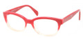 PRADA PR 20PV Eyeglasses PDO1O1 Red Grad Pink 54-17-140