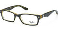 Ray Ban RX 5206 Eyeglasses 5373 Br On Yellow 52-18-140
