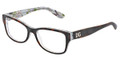 Dolce & Gabbana Eyeglasses DG 3204 2841 Havana Aqua Peach Flowers 53-16-140