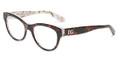 Dolce & Gabbana Eyeglasses DG 3203 2841 Havana Aqua Peach Flowers 51-19-140