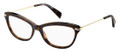 Max Mara Eyeglasses 1202 08XJ Red Havana Gold 55-16-140