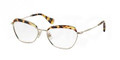 Miu Miu Eyeglasses MU 51NV 7S01O1 Pale Gold Havana 54-17-140