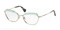 Miu Miu Eyeglasses MU 51NV TFE1O1 Pale Gold Opal Green 54-17-140