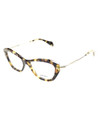 Miu Miu Eyeglasses MU 04LV 7S01O1 Yellow Tortoise 52-17-140