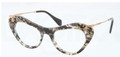Miu Miu Eyeglasses MU 09MV DHE1O1 Black Marbled 49-19-140