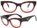Prada Eyeglasses PR 13QV RO01O1 Red Havana Grad Red 52-18-140