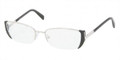 Prada Eyeglasses PR 60NV 2BB1O1 Silver Black 52-17-130