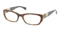 Prada Eyeglasses PR 10OVA FAL1O1 Havana Opal Ye 54-18-135