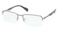 Prada Eyeglasses PR 59QV 75S1O1 Brushed Gunmetal 55-19-140