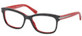 Prada Eyeglasses PR 10RV 7I61O1 Top Black Red 55-17-140