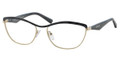 Prada Eyeglasses PR 55RV QE31O1 Black Pale Gold 56-17-140