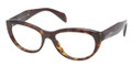 Prada Eyeglasses PR 01QV 2AU1O1 Havana 52-17-140