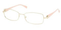 Prada Eyeglasses PR 59NV ZVN1O1 Pale Gold 52-17-135