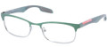 Prada Sport Eyeglasses PS 54DV SMM1O1 Gunmetal/Metalized Green 53-18-140