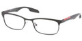 Prada Sport Eyeglasses PS 54DV 1BO1O1 Black 51-18-140