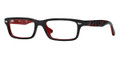Ray Ban Eyeglasses RY1535 3573 Top Black On Red 46-16-125